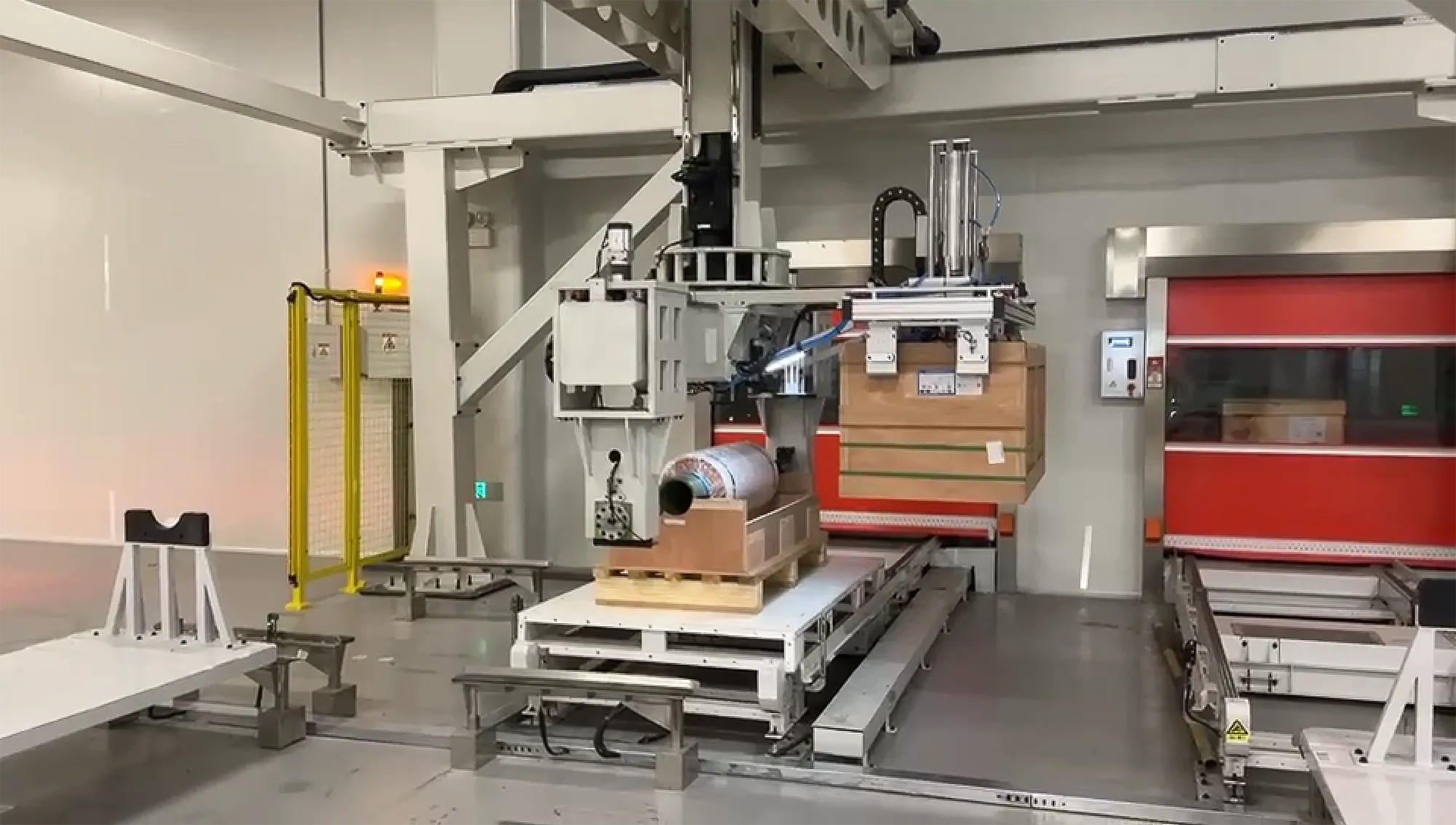 Automatic unboxing gantry system for foil materials